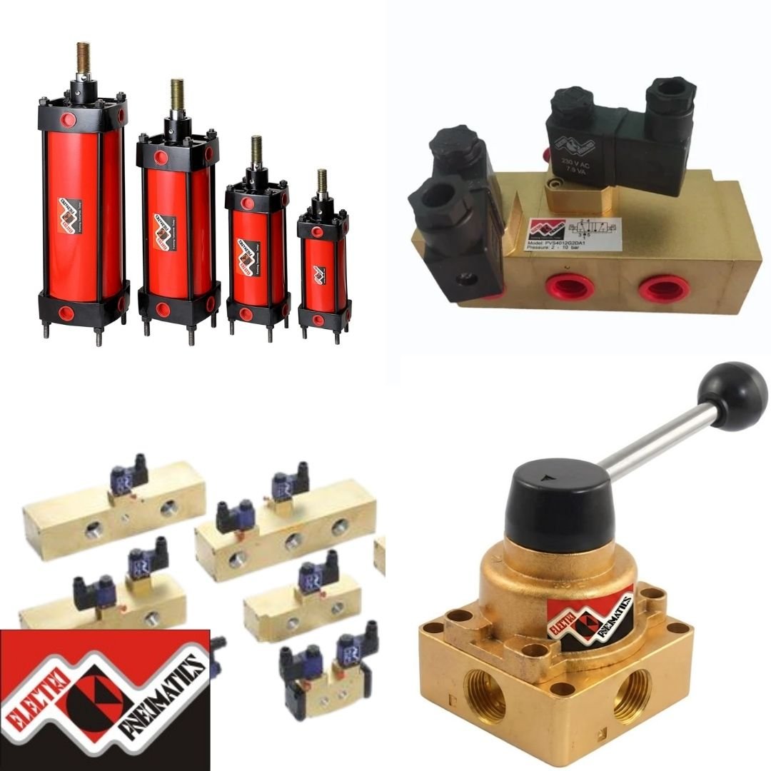 Pneumatic Cylinders, Solenoid Valves, Blow Out Valves, Disc Rotary Valves, Airline Accessories, Safety for Power Presses